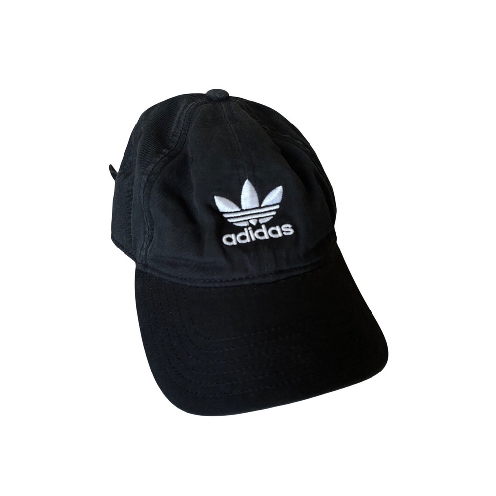 Adidas Originals Trefoil Baseball Cap Black White Adjustable Strapback Dad Hat